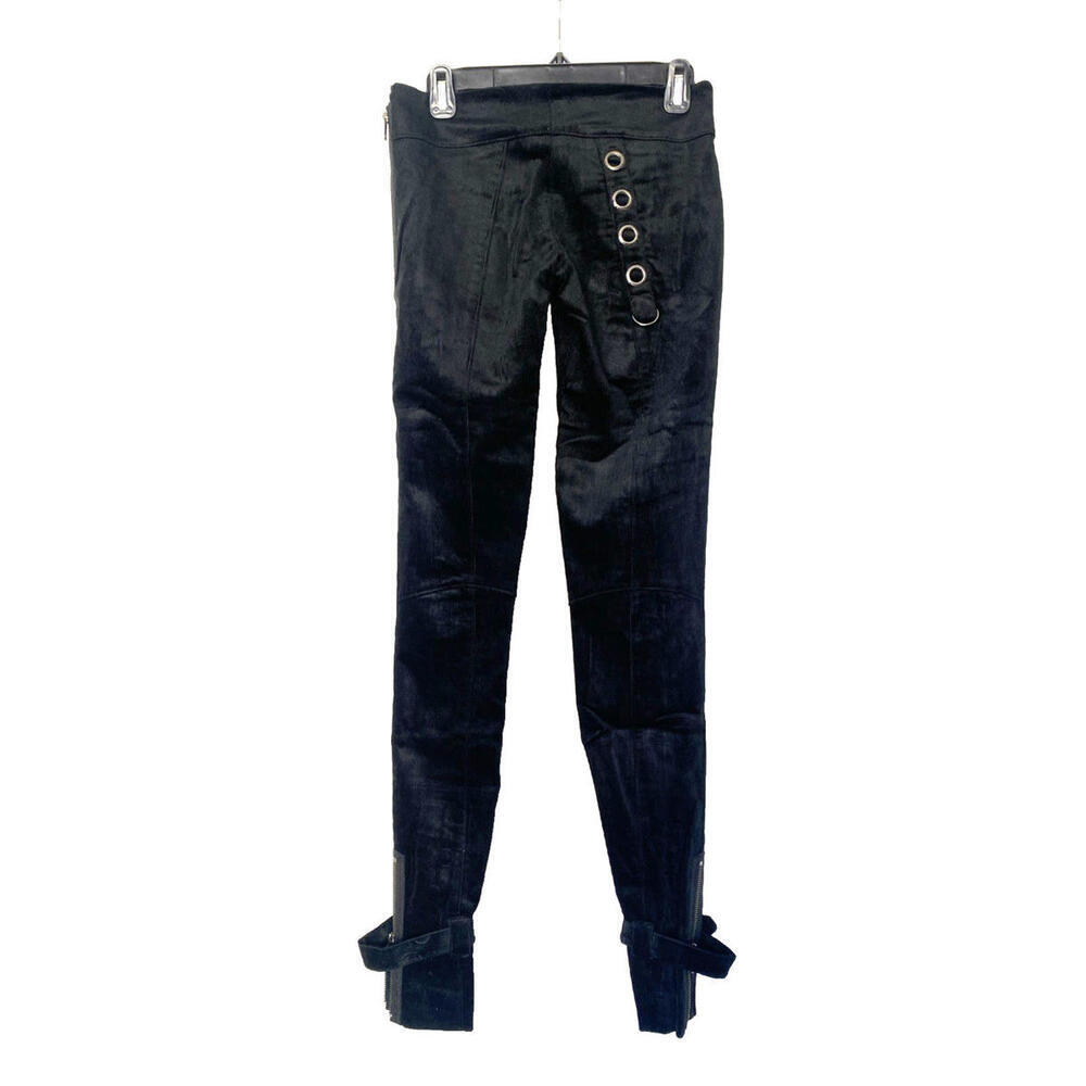 YAYA Black Corduroy Cuff Zipper Pants Trousers US-0 XS Retail $300
